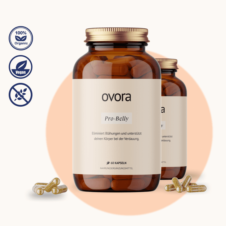 Front view with bottle of pills